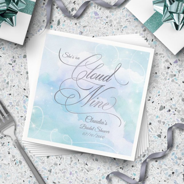 Serviette En Papier Elle est sur un nuage, Shower de mariage (Créateur téléchargé)