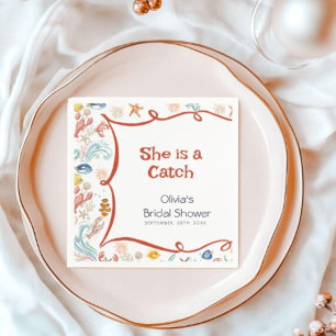 Serviette En Papier Elle est un trésor Réception de mariage nautique c