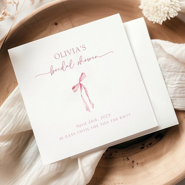 Serviette En Papier Elle Noue le Nœud Coquette Fête de Fiançailles (Créateur téléchargé)