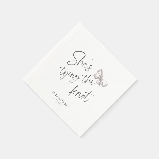 Serviette En Papier Elle noue le nœud douche de mariée (Coin)