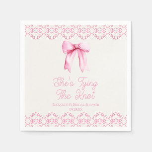 Serviette En Papier Elle Noue Le Nœud Rose Bow Shower Nuptial