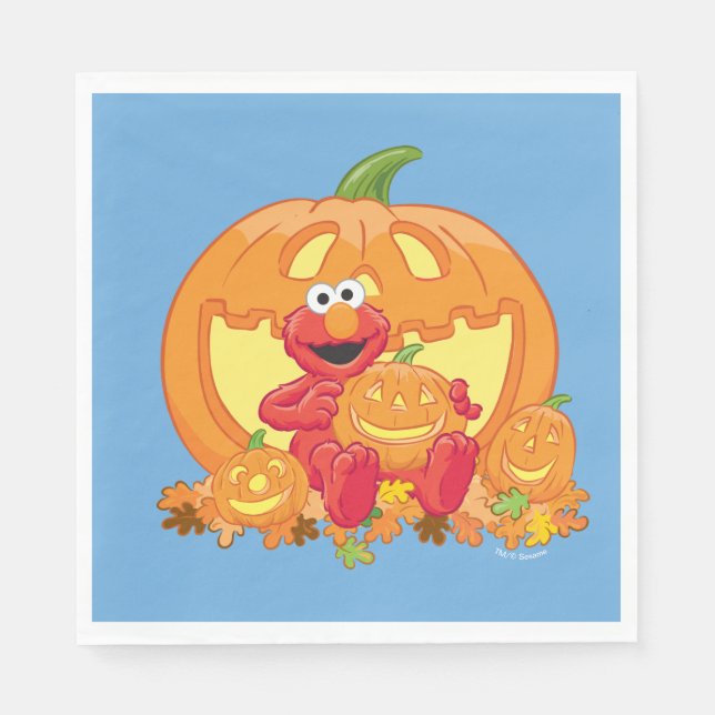 Serviette En Papier Elmo | Citrouilles d'Halloween (Devant)