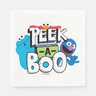 Serviette En Papier Elmo, Cookie & Grover  Peek-a-Boo