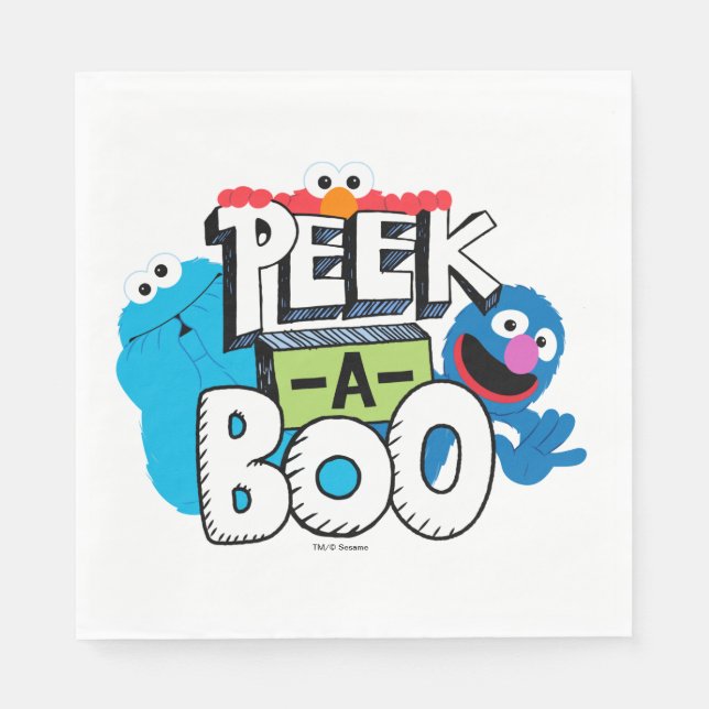 Serviette En Papier Elmo, Cookie & Grover| Peek-a-Boo (Devant)