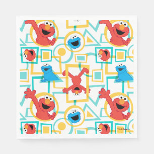 Serviette En Papier Elmo & Cookie Monster Fun Shapes Motif