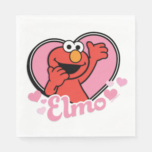Serviette En Papier Elmo dans le coeur Valentine