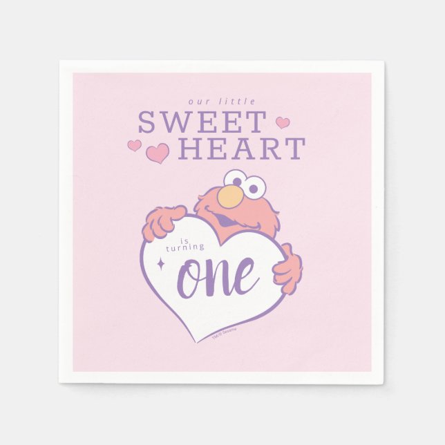 Serviette En Papier Elmo Sweetheart Birthday (Devant)