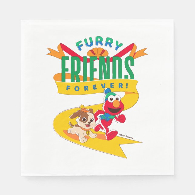 Serviette En Papier Elmo & Tango | Furry Friends Forever (Devant)