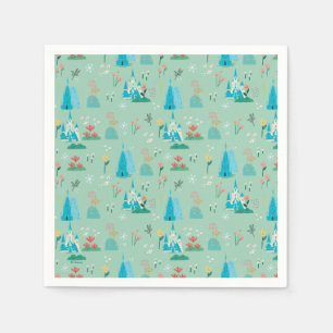 Serviette En Papier Elsa de Disney de Filles Florales Frozen Anniversa