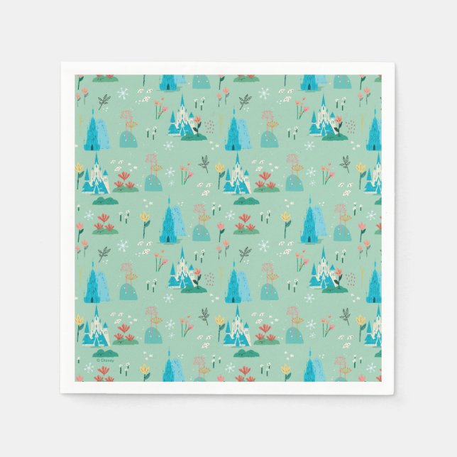 Serviette En Papier Elsa de Disney de Filles Florales Frozen Anniversa (Devant)