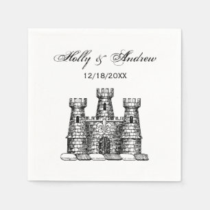 Serviette En Papier Emblème de château héraldique vintage Blason Crête