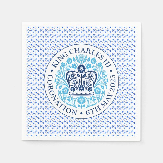 Serviette En Papier Emblème de couronnement du roi Charles III (Devant)