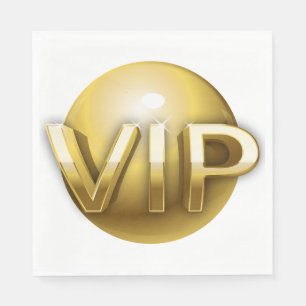 Serviette En Papier Emblème VIP Or 3D Luxe