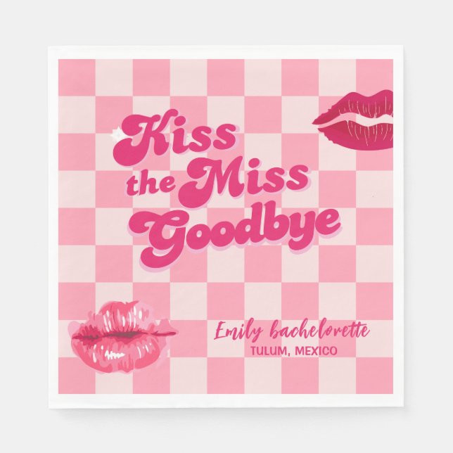Serviette En Papier Embrasse la fête de fin de semaine Goodbye Bachelo (Devant)