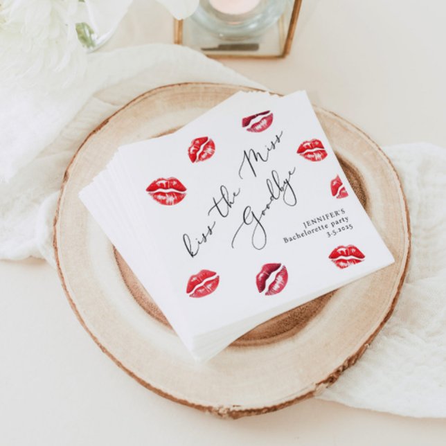 Serviette En Papier Embrasse la fête Miss Goodbye Bachelorette (Créateur téléchargé)