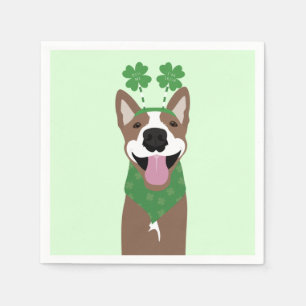 Serviette En Papier Embrasse-moi Je suis Irlandais Brown chien vert