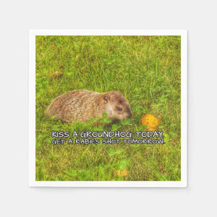 Serviette En Papier Embrassez un groundhog aujourd'hui. Obtenez les