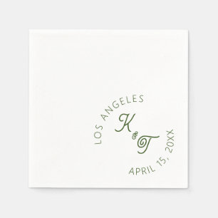 Serviette En Papier Emerald Green Cocktail Mariage Napkin