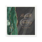 Emerald Green Gold Black Agate Script Mariage