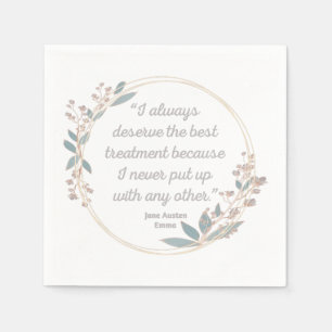Serviette En Papier Emma By Jane Austen Citation II - Style mignon