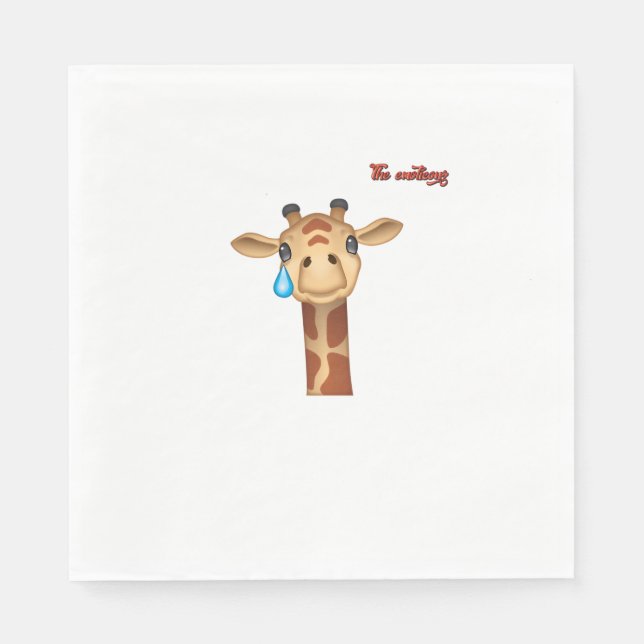 Serviette En Papier emoji triste visage de girafe en larmes (Devant)