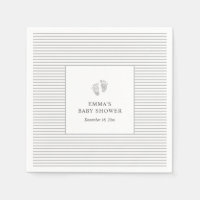 Empreinte Bébé Gris Gris Gris Grille Napkin | BABY
