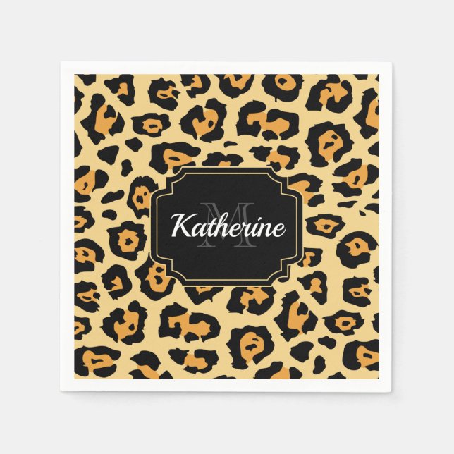 Serviette En Papier Empreinte de léopard (Devant)