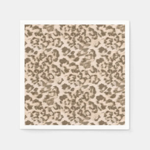 Serviette En Papier Empreinte de léopard beige.