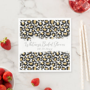 Serviette En Papier Empreinte de léopard Fête des mariées Cocktail Nap