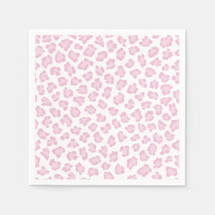 Serviette En Papier Empreinte de léopard Pastel Pink Sweet Amoureux de