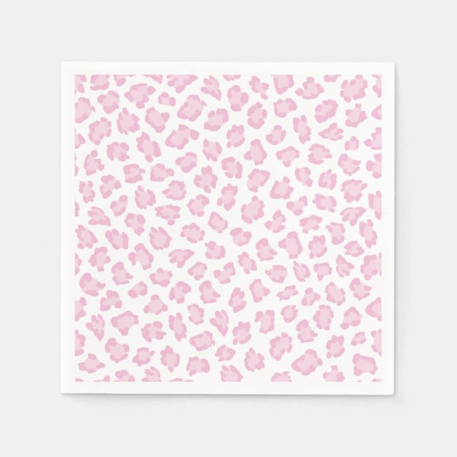 Serviette En Papier Empreinte de léopard Pastel Pink Sweet Amoureux de (Devant)