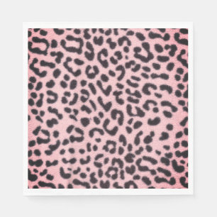 Serviette En Papier Empreinte de léopard rose Napkin papier