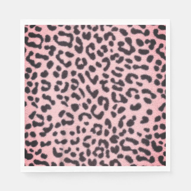 Serviette En Papier Empreinte de léopard rose Napkin papier (Devant)