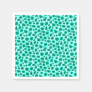Serviette En Papier Empreinte de léopard - Turquoise et Aqua