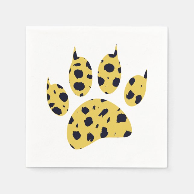 Serviette En Papier Empreinte de patte Cheetah (Devant)