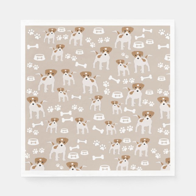 Serviette En Papier Empreinte de patte de chiot de chien mignon Motif (Devant)