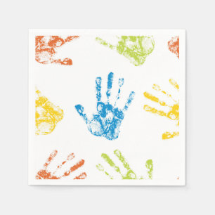 Serviette En Papier Empreinte de peinture à doigt pour enfant