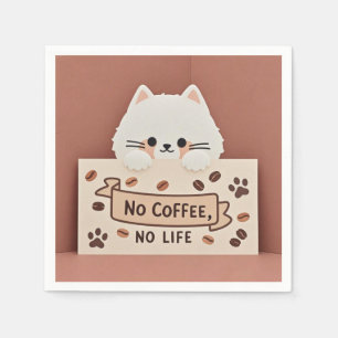 Serviette En Papier Empreintes de pattes de chat minuscules mignons et