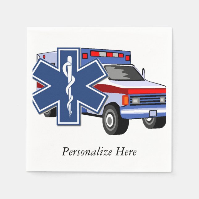 Serviette En Papier EMS Ambulance (Devant)
