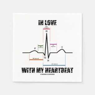 Serviette En Papier En amour avec mon coeur Electrocardiogramme ECG