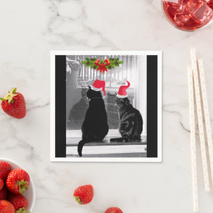 Serviette En Papier En Attente De Père Noël