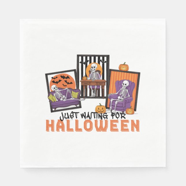 Serviette En Papier En attente des vidéos d'automne d'Halloween (Devant)