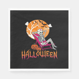 Serviette En Papier En Attente D'Halloween Infirmière D'Été Skeleton P