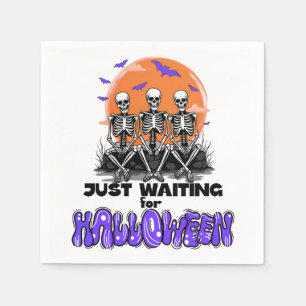 Serviette En Papier En attente d'Halloween, squelette Éffrayant mignon
