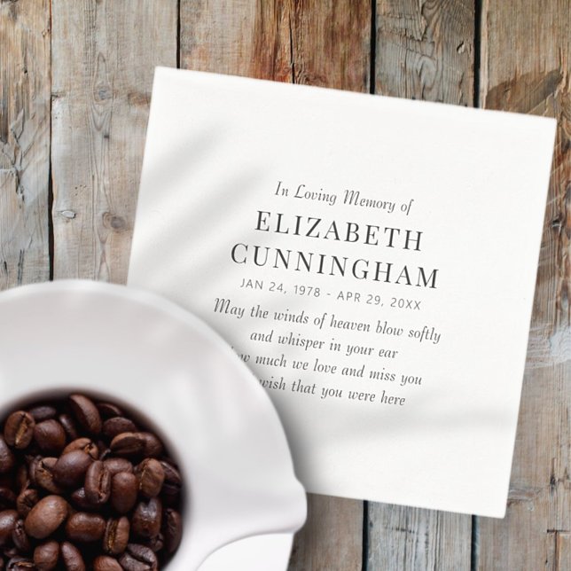 Serviette En Papier En Mémoire Amoureuse Mémorial Simple (Créateur téléchargé)