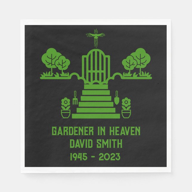 Serviette En Papier En mémoire Bereaver Gardener funérailles (Devant)