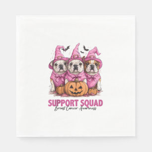Serviette En Papier En Octobre Nous Portons Pink Bulldog Halloween Bre