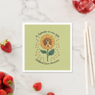 Serviette En Papier En Septembre, Nous Portons Gold Childhood Cancer A