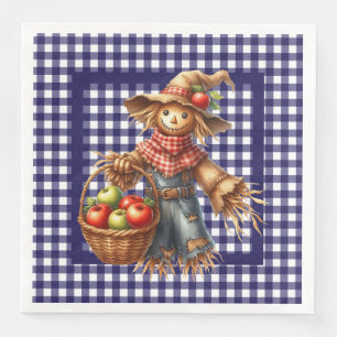 Serviette En Papier En vichy bleu automne