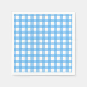 Serviette En Papier En vichy bleu ciel